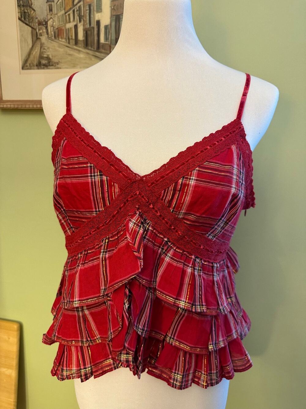 Abbott Top Cheery Red LoveShackFancy XL XXL NWT